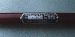 Mielewerke AG Gutersloh №575248  kg58 Hubroun 97,03 ccm